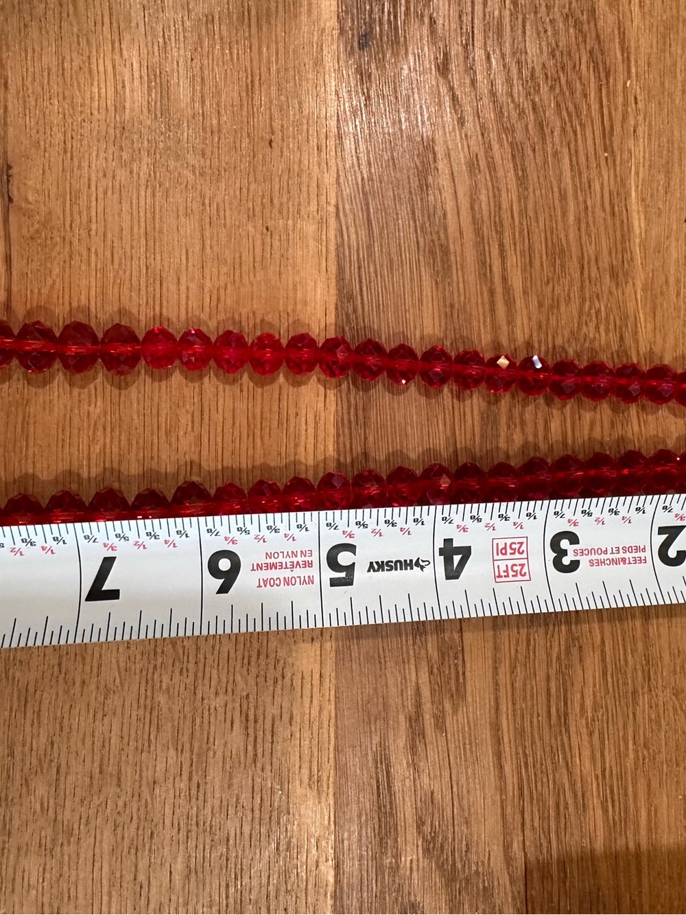 Faceted Red Crystal Bead Necklace - Elegant Sparkle